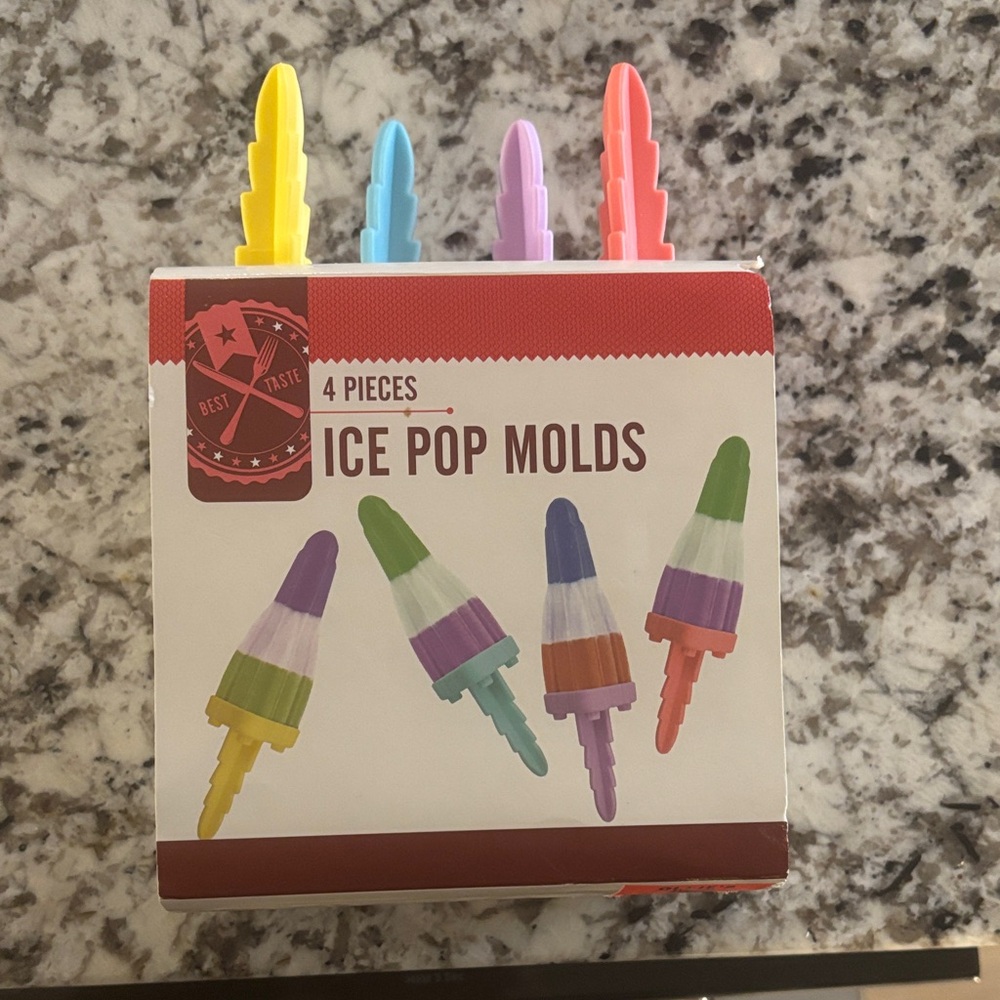 Colorful Ice Pop Molds - 4 Pieces